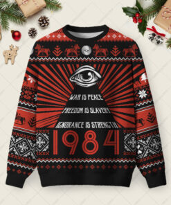 War Is Peace Ugly Christmas Fuzzy Fleece Sweatshirt