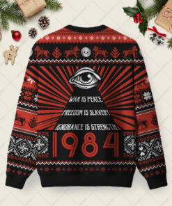 Alternative view of War Is Peace Ugly Christmas Fuzzy Fleece Sweatshirt