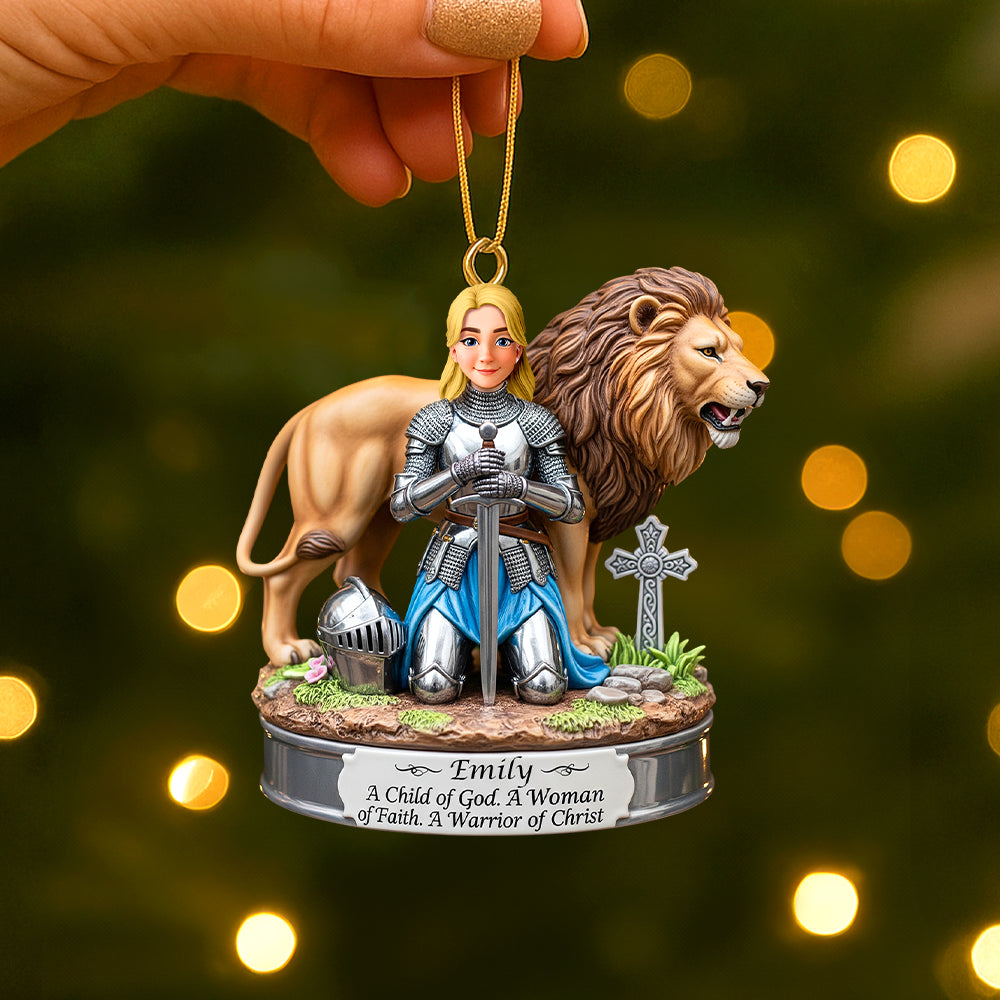 Warrior Of Christ Personalized Gifts For Christian Christmas Acrylic Ornament 02hutn220825 - Image 3
