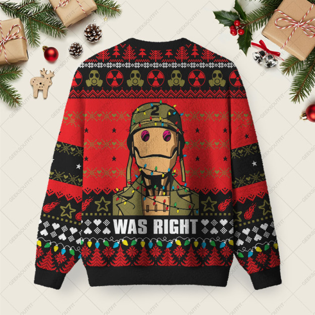 Alternative view of Was Right Ugly Christmas Fuzzy Fleece Sweatshirt