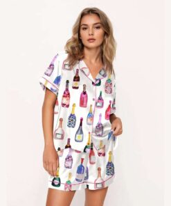 Alternative view of Watercolor Champagne Bottles Pajama Set