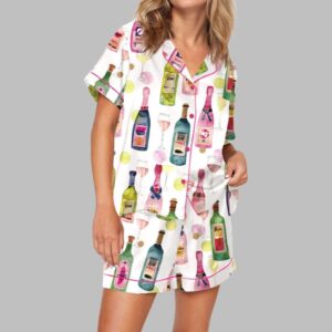 Watercolor Champagne Pajama Set For Women