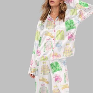 Alternative view of Watercolor Kentucky Derby Pajama Set For Women