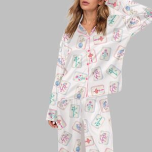 Alternative view of Watercolor Mahjong Pajama Set