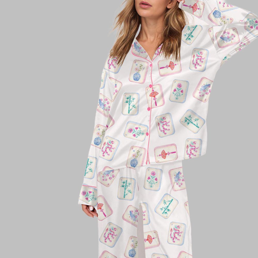 Alternative view of Watercolor Mahjong Pajama Set