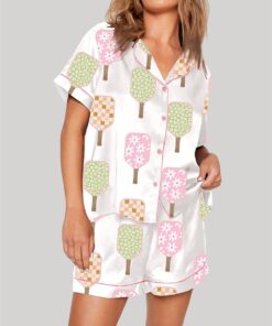Watercolor Pickleball Paddles Pickleball Social Club Print Pajama Set