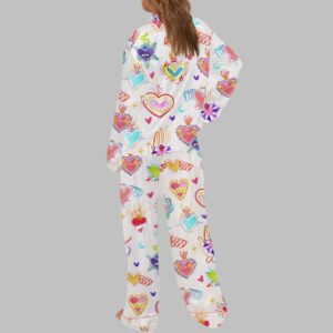 Alternative view of Watercolor Sacred Heart Satin Pajama Set