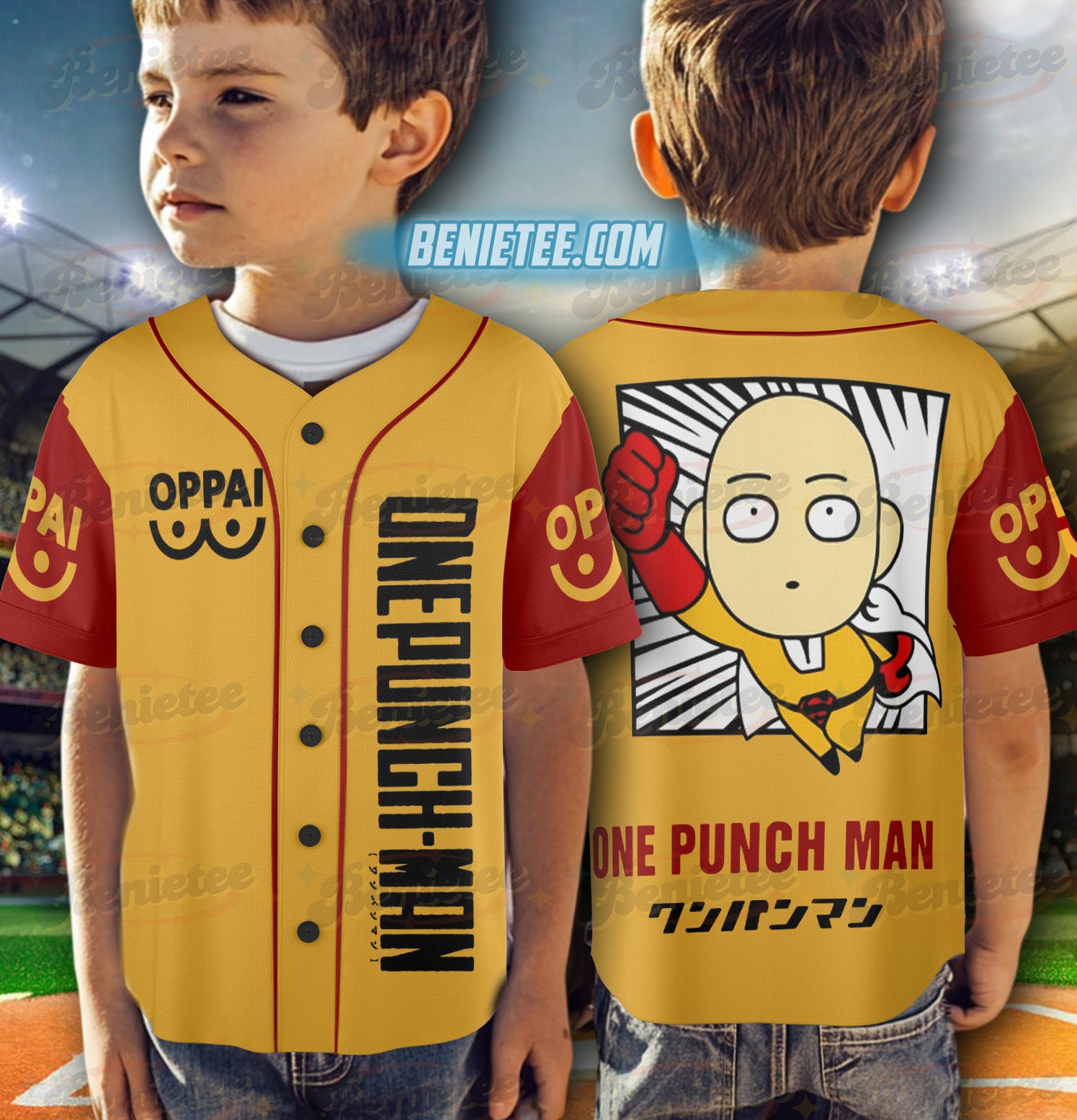 One Punch Man Saitama Superhero Oppai Baseball Jersey Cosplay Costume 3D Print - Image 6