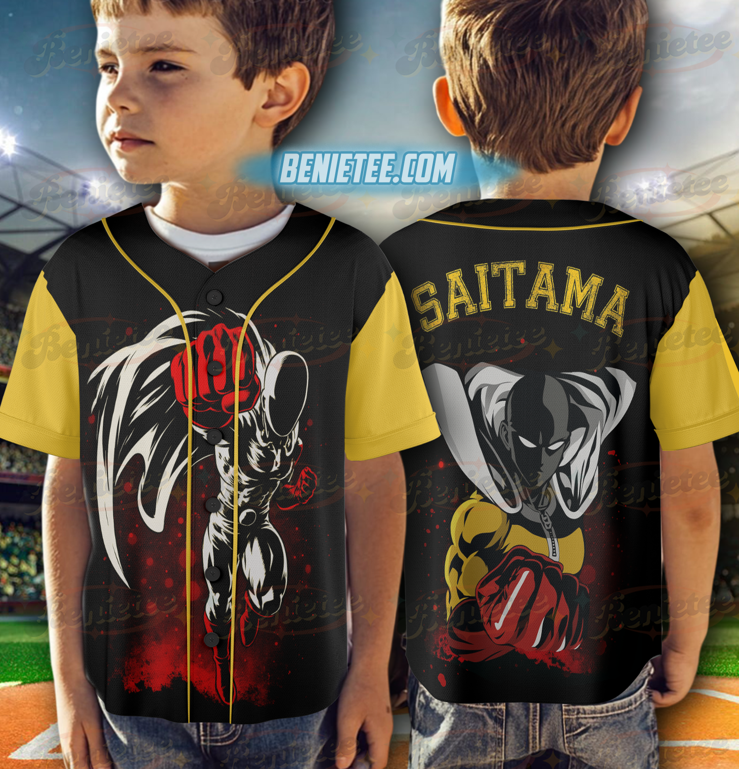 Saitama Track Baseball Jersey, Anime Jersey - Image 3