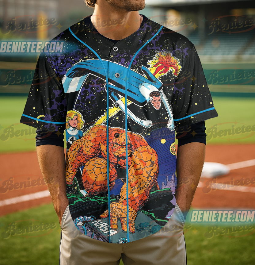 Fantastic Four All Over Print Mega Print Baseball Jersey - Image 5