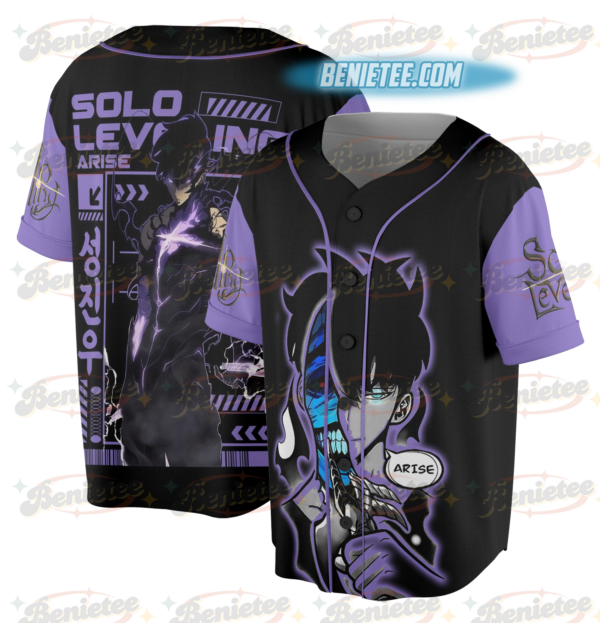 Alternative view of SOLO LEVELING Anime Round Baseball Jersey for men Boys and Girls