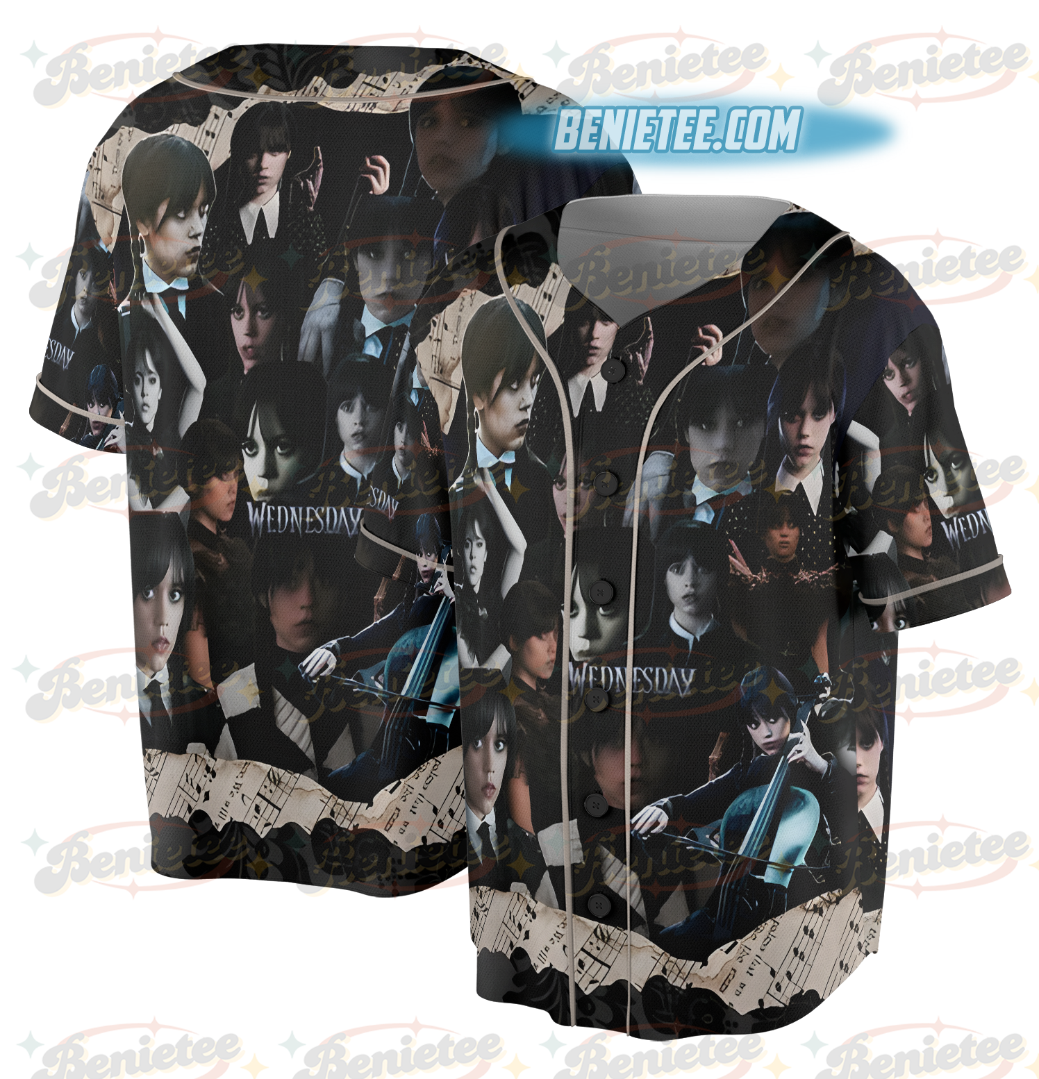 Wednesday Addams 2 3D All Print Baseball Jersey, Funny Jersey Shirt For Fans - Image 2