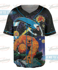 Alternative view of Fantastic Four All Over Print Mega Print Baseball Jersey