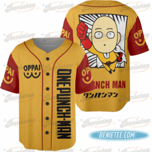 One Punch Man Saitama Superhero Oppai Baseball Jersey Cosplay Costume 3D Print