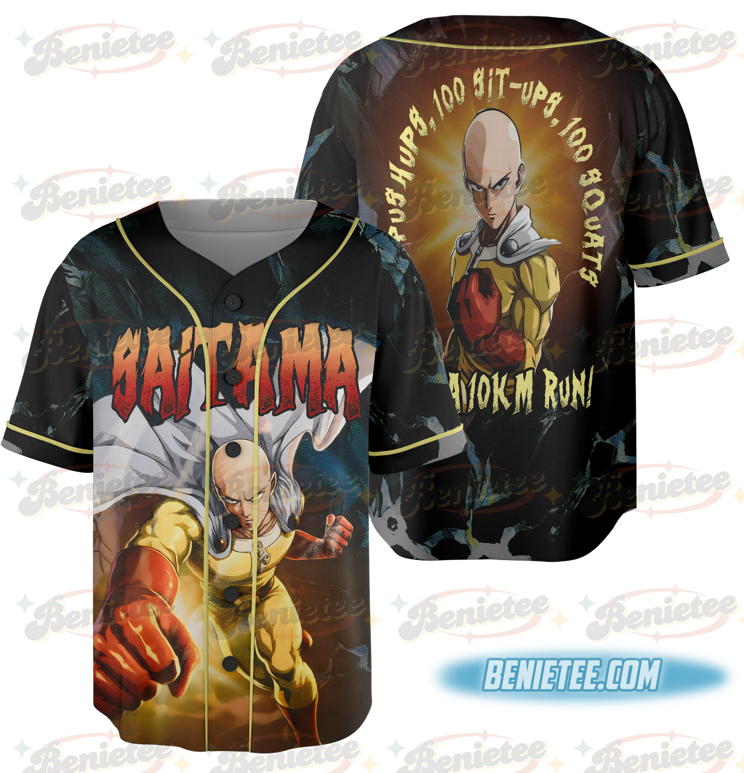 One Punch Man The Strongest Man Saitama Baseball Jersey