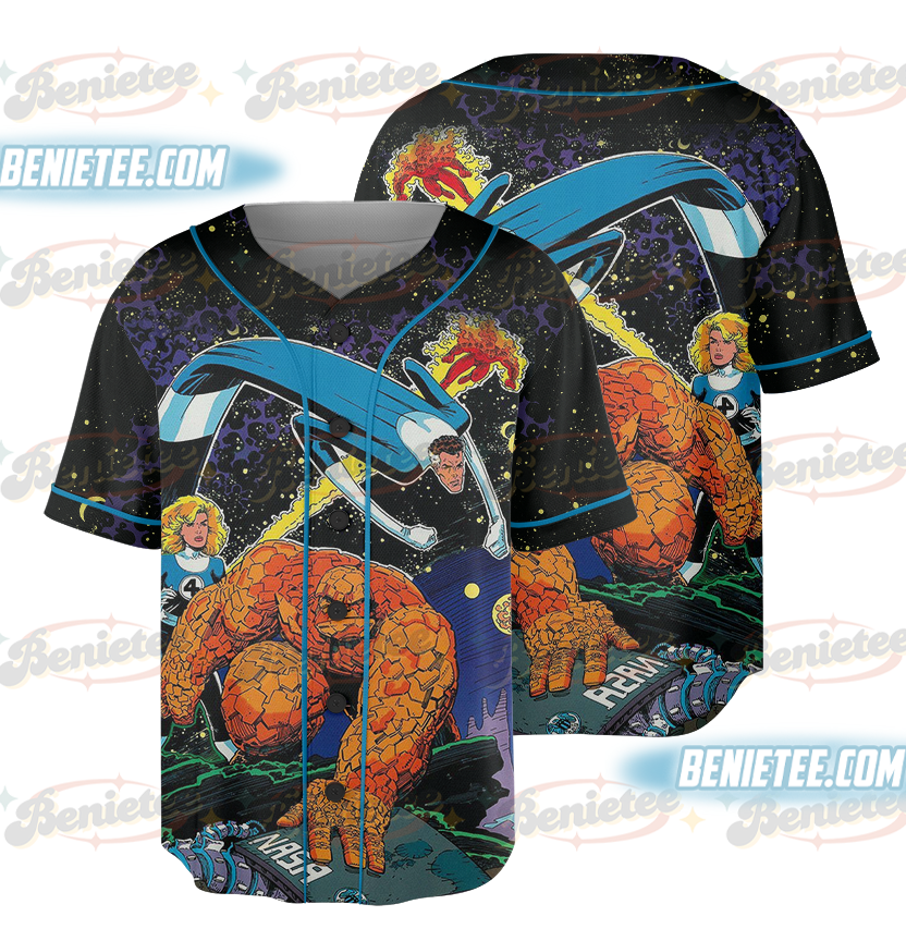 Fantastic Four All Over Print Mega Print Baseball Jersey