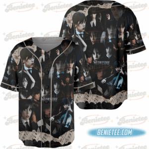 Wednesday Addams 2 3D All Print Baseball Jersey, Funny Jersey Shirt For Fans