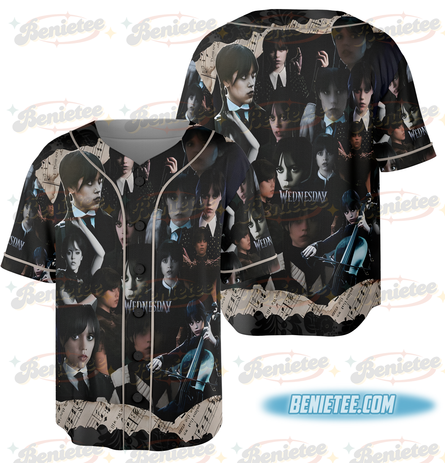 Wednesday Addams 2 3D All Print Baseball Jersey, Funny Jersey Shirt For Fans