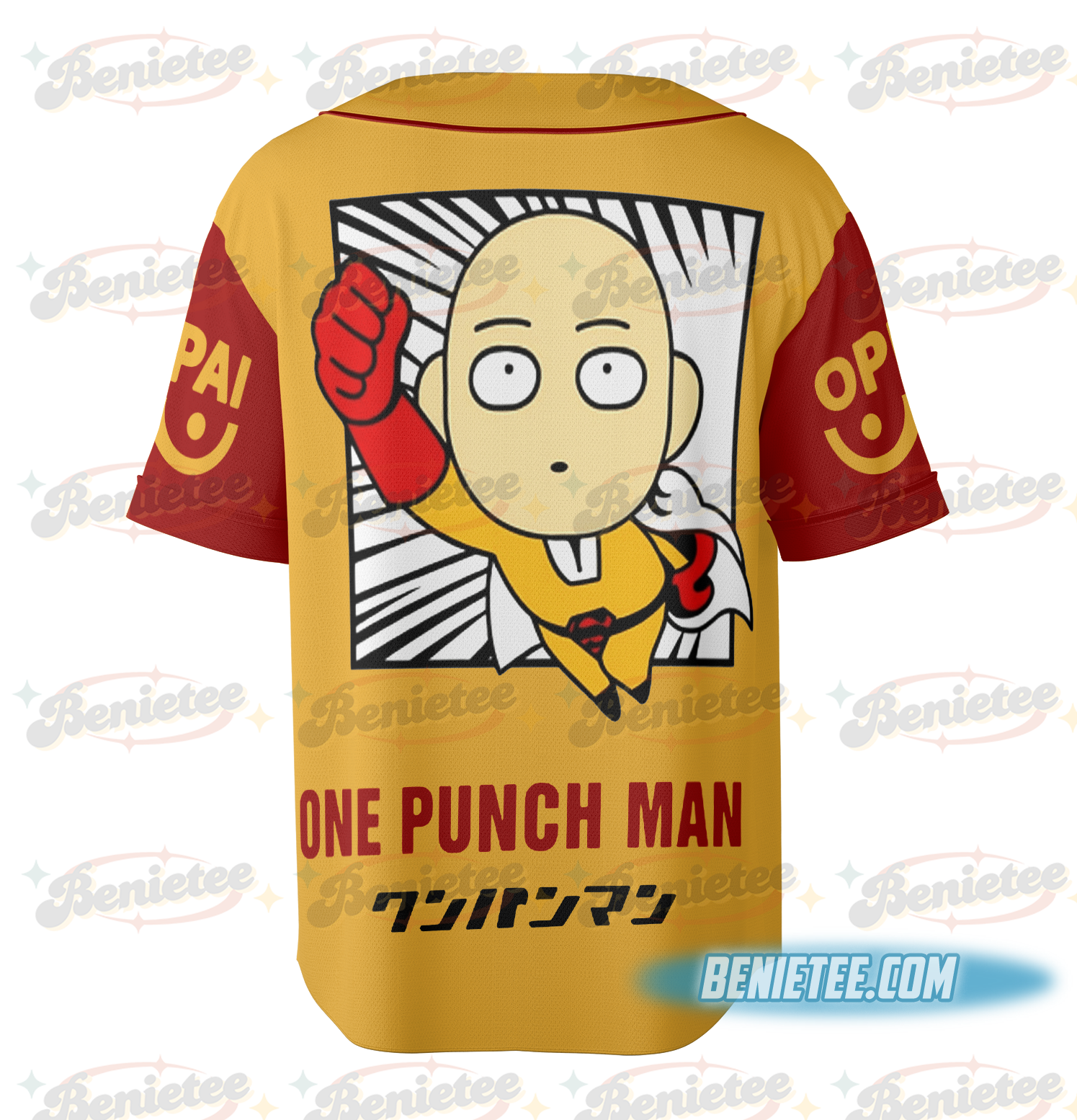 One Punch Man Saitama Superhero Oppai Baseball Jersey Cosplay Costume 3D Print - Image 4