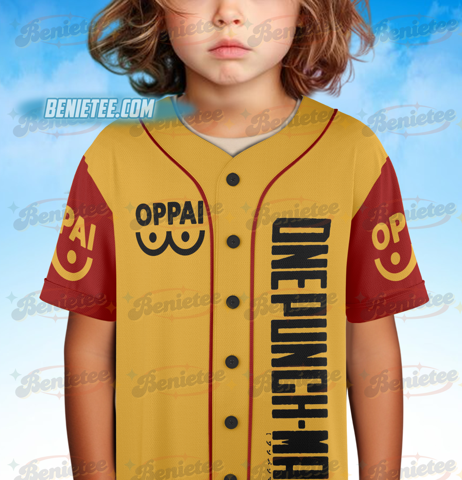 One Punch Man Saitama Superhero Oppai Baseball Jersey Cosplay Costume 3D Print - Image 5
