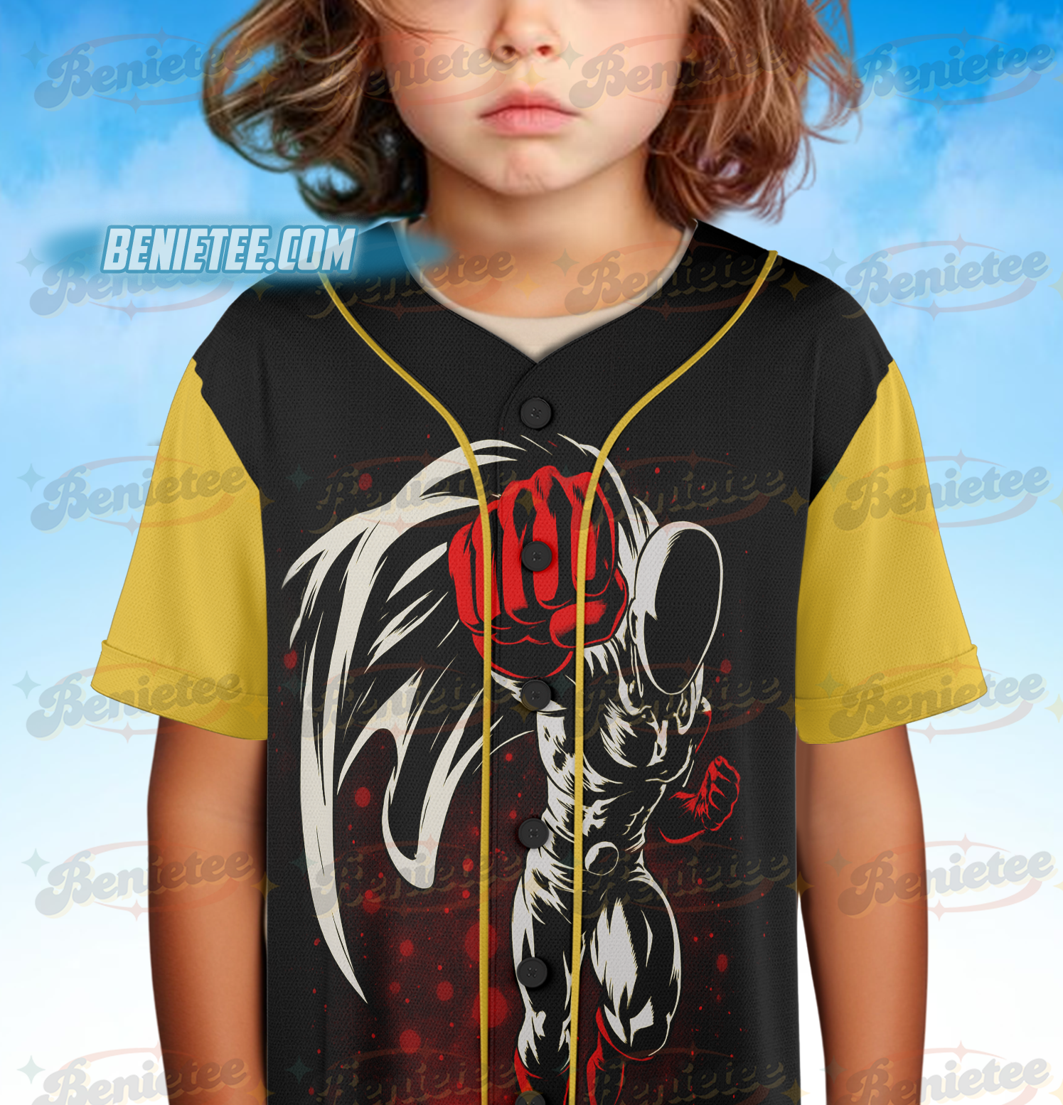 Saitama Track Baseball Jersey, Anime Jersey - Image 6