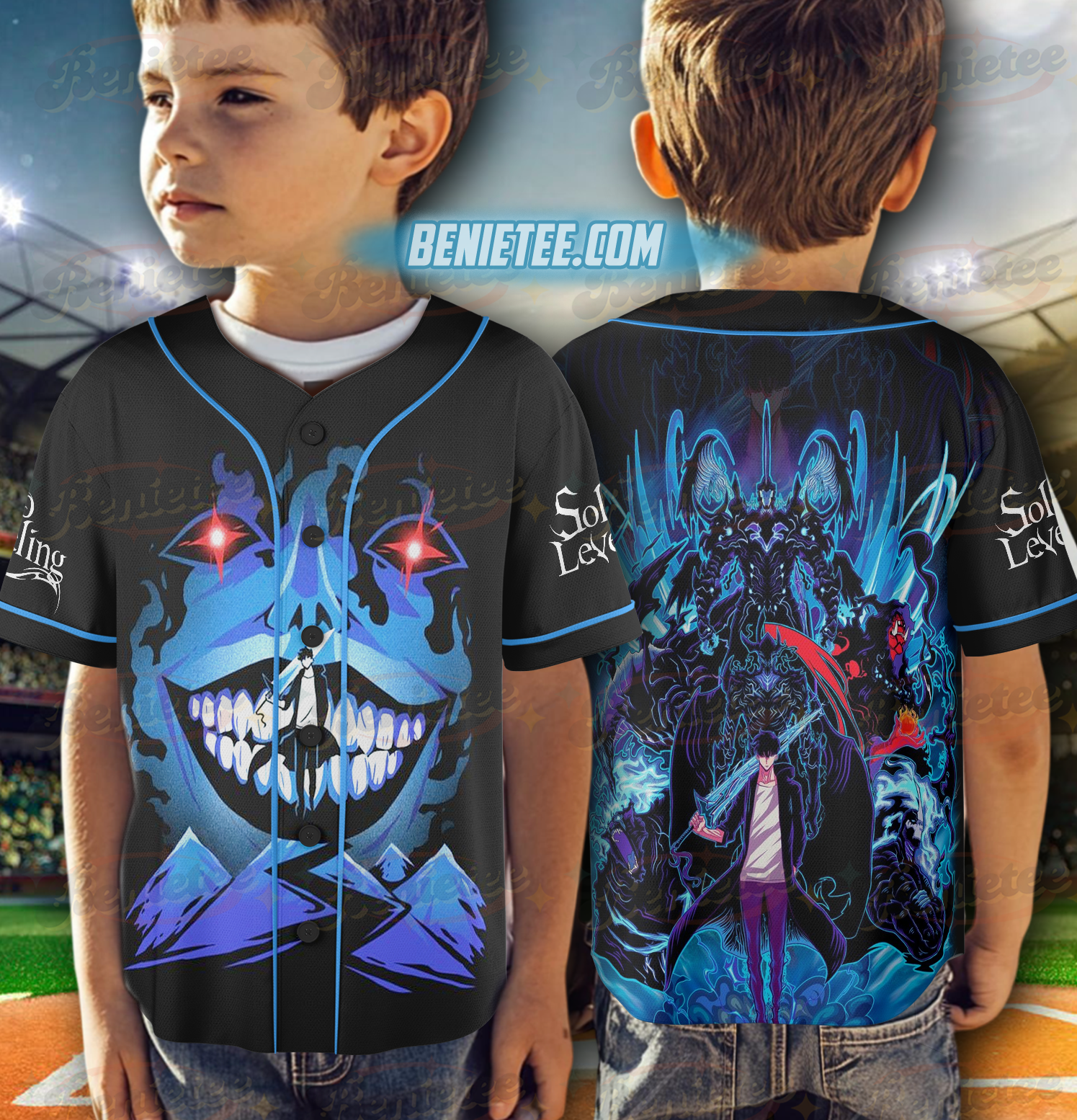 Solo Leveling Arise Jersey, Vintage Anime Hunter Tee, Distressed Gift for Fans, Retro Sung Jin-Woo Baseball Jersey for Men Women - Image 6