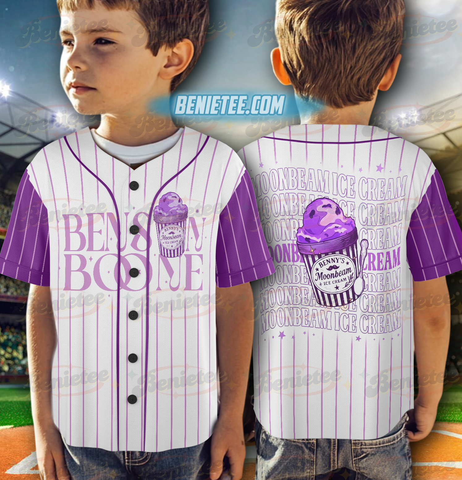 Benson Boone Moonbeam Ice Cream Two-Side Jersey America Heart Tour, Benson Boone Concert Shirt, Mystical Magical shirt, Benson Boone Tee - Image 6