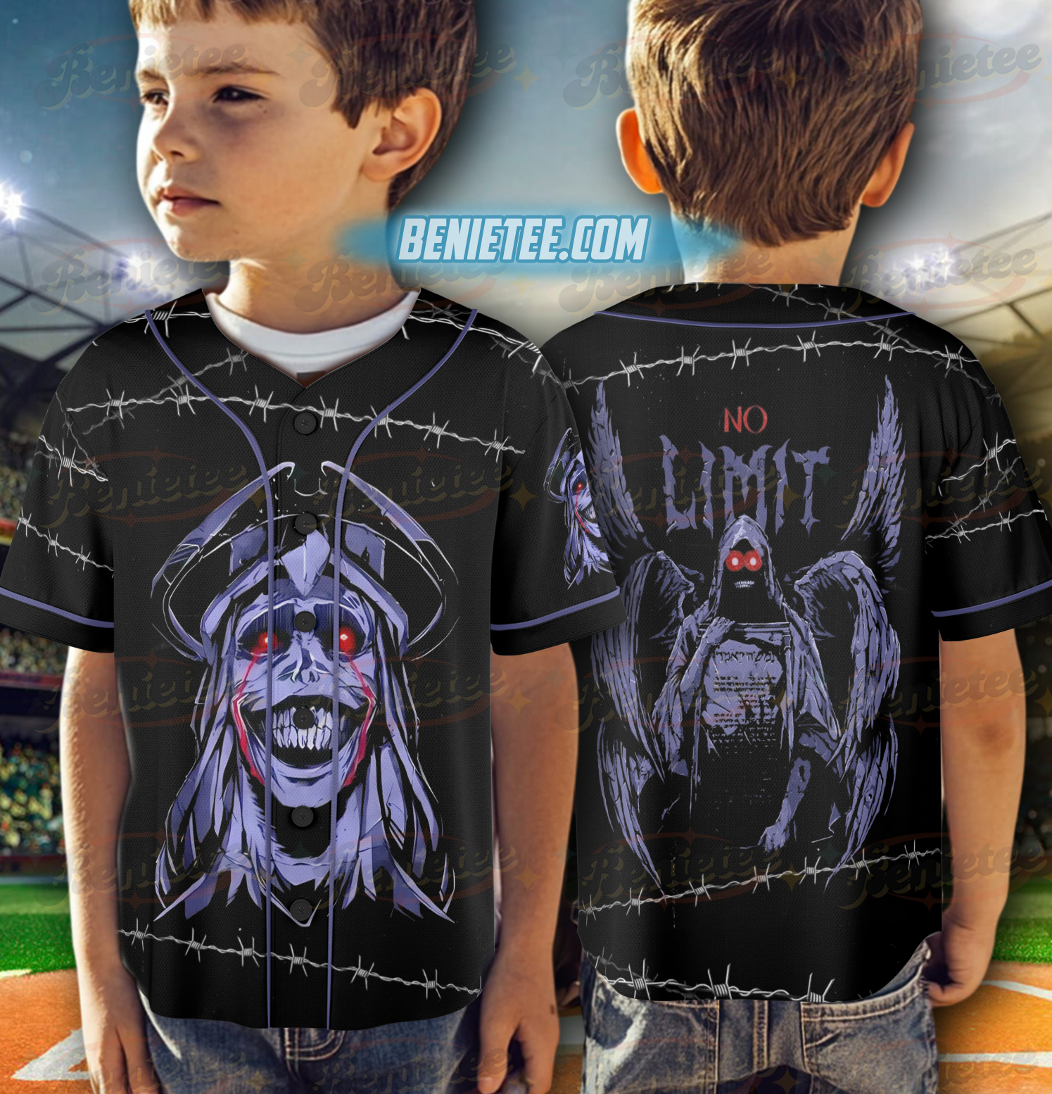 Statue of God Tee – Solo Leveling Washed Vintage Anime Baseball Jersey Unisex - Image 3