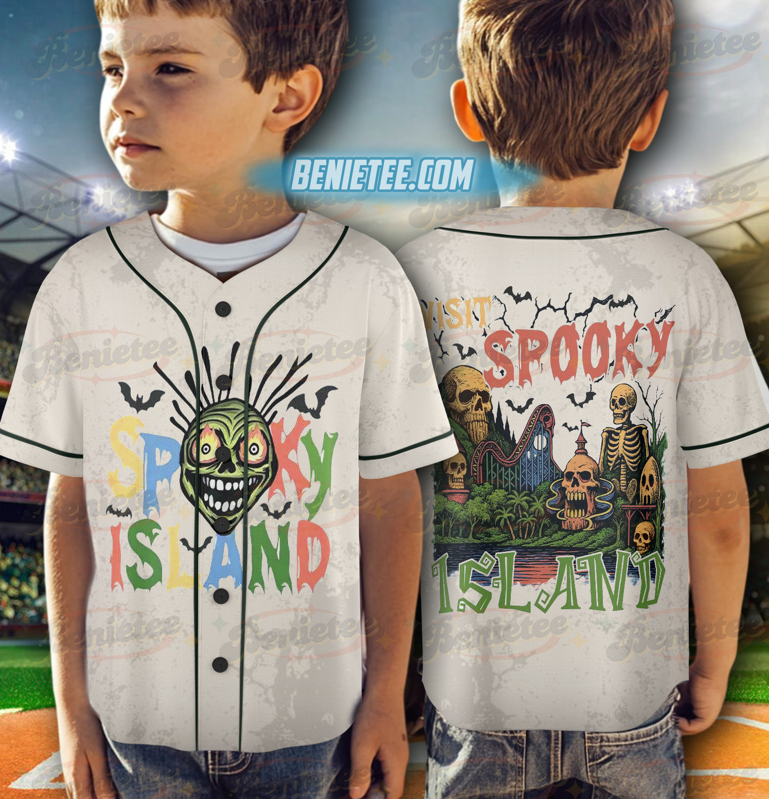 Spooky Island Jersey, Halloween Nostalgia, Retro Halloween, Halloween Shirt, Baggy - Image 6