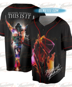 Alternative view of Michael Jackson Retro Jersey – King of Pop Graphic Tee, Vintage 80s Music Baseball Jersey, Oversized Jersey Unisex Gift Idea