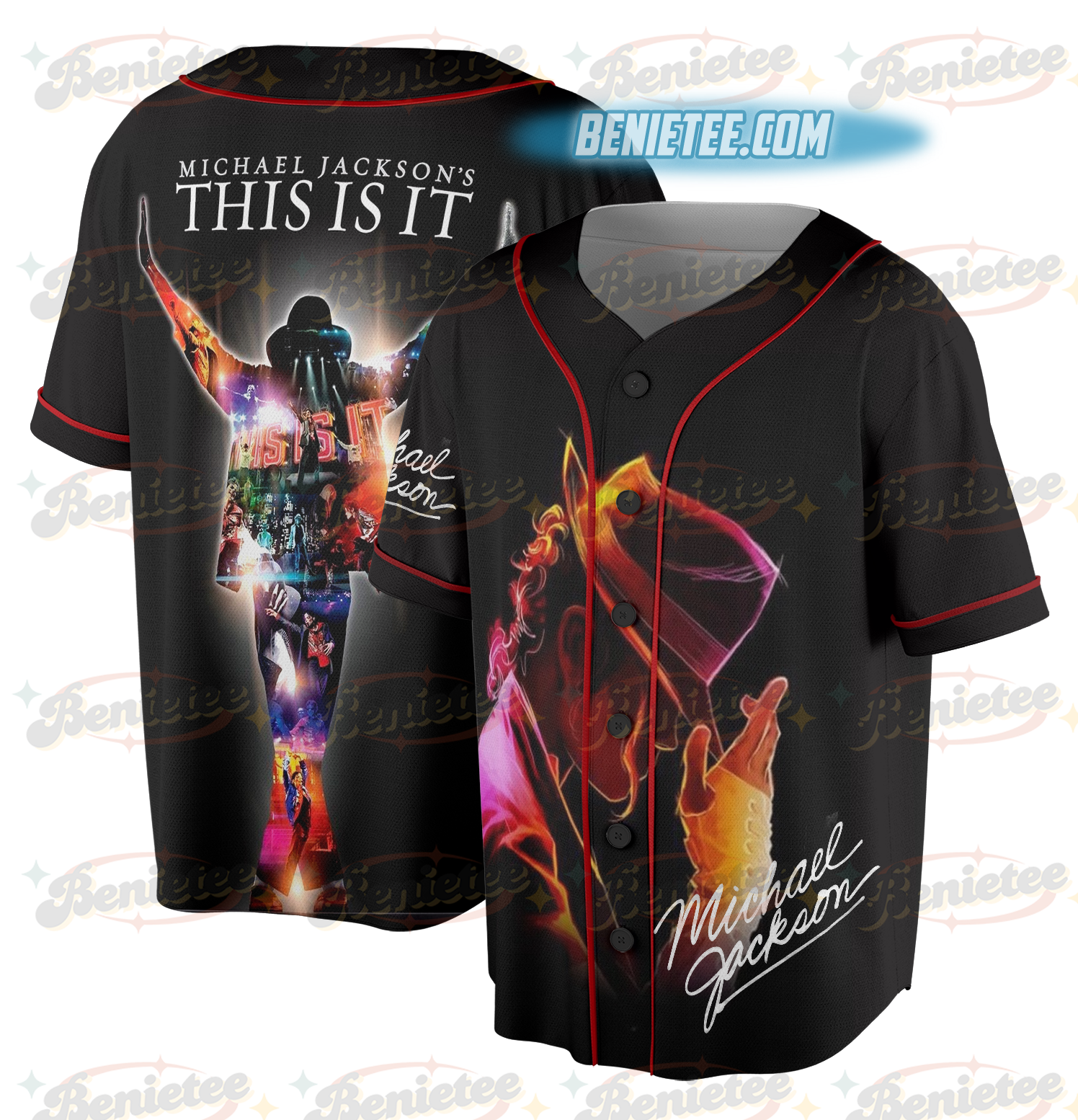 Michael Jackson Retro Jersey – King of Pop Graphic Tee, Vintage 80s Music Baseball Jersey, Oversized Jersey Unisex Gift Idea - Image 2