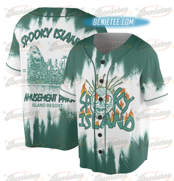 Alternative view of Spooky Island Tee, Retro Cartoon Halloween Movie Jersey, Spooky Island Disco Skull, Halloween Gift, Retro Halloween Summer