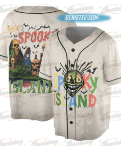 Alternative view of Spooky Island Jersey, Halloween Nostalgia, Retro Halloween, Halloween Shirt, Baggy