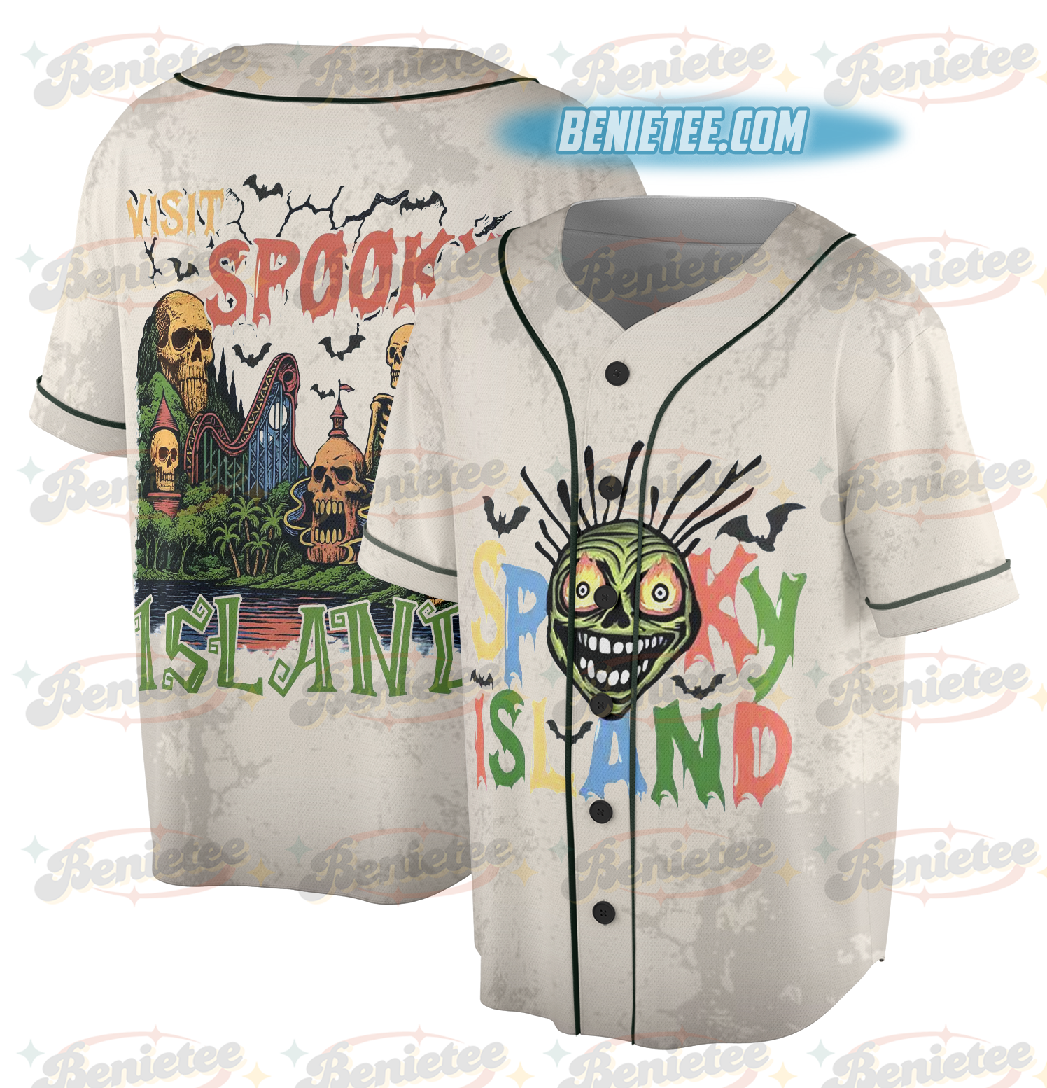 Spooky Island Jersey, Halloween Nostalgia, Retro Halloween, Halloween Shirt, Baggy - Image 2