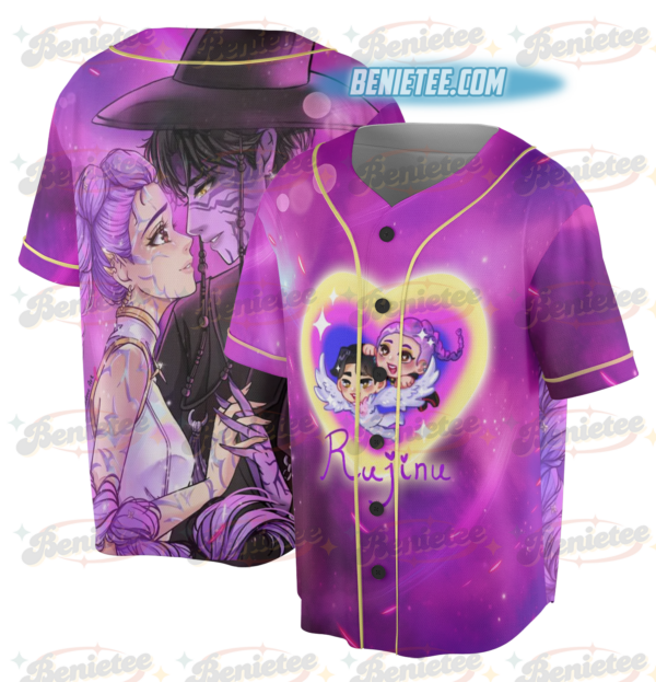 Alternative view of Rujinu Baseball Jersey, Anime Manga, Shirt, Idols KPop Jersey
