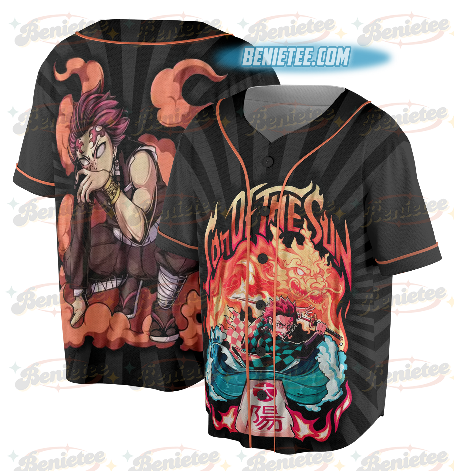 Demon Slayer Tanjiro Kamado Son Of The Sun Baseball Jersey - Image 2