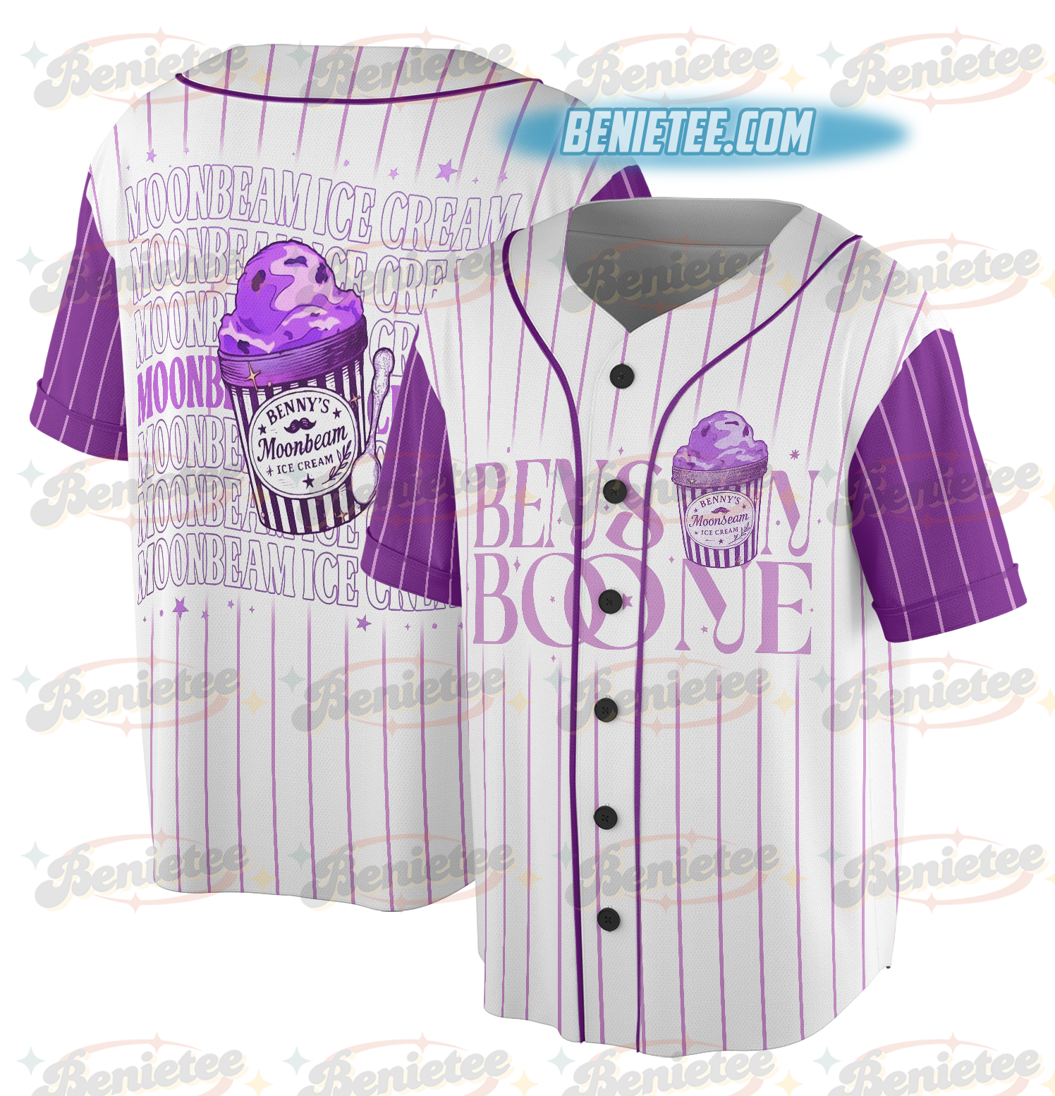 Benson Boone Moonbeam Ice Cream Two-Side Jersey America Heart Tour, Benson Boone Concert Shirt, Mystical Magical shirt, Benson Boone Tee - Image 2