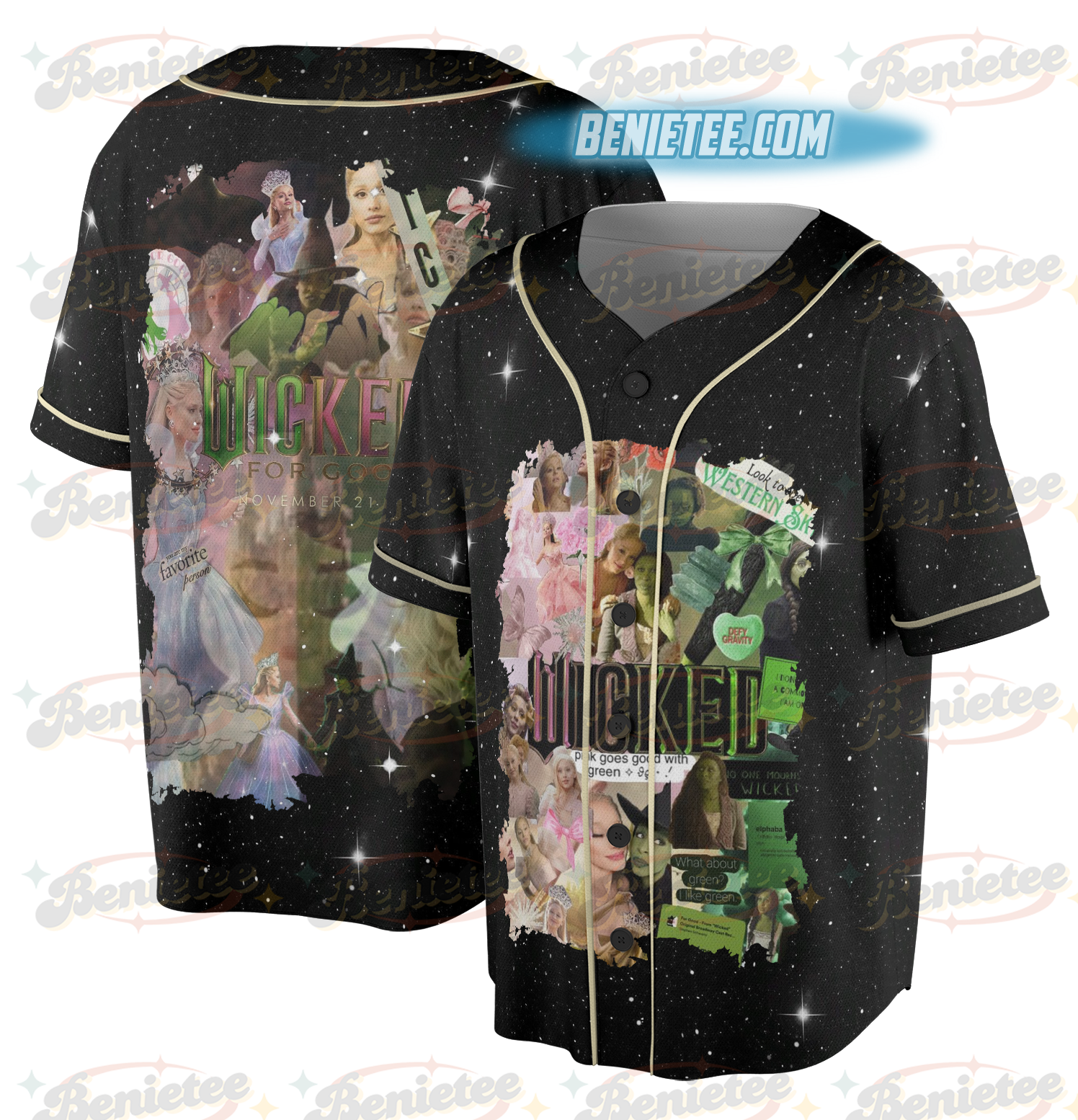 Wicked Defying Gravity Baseball Jersey, Movie Baseball Jersey - Image 3