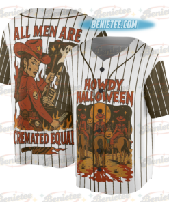 Alternative view of Cremated Men Jersey, Girly Halloween Sublimation, Funny Halloween Baseball Jersey, Retro Spooky Shirt, Funny Fall Design