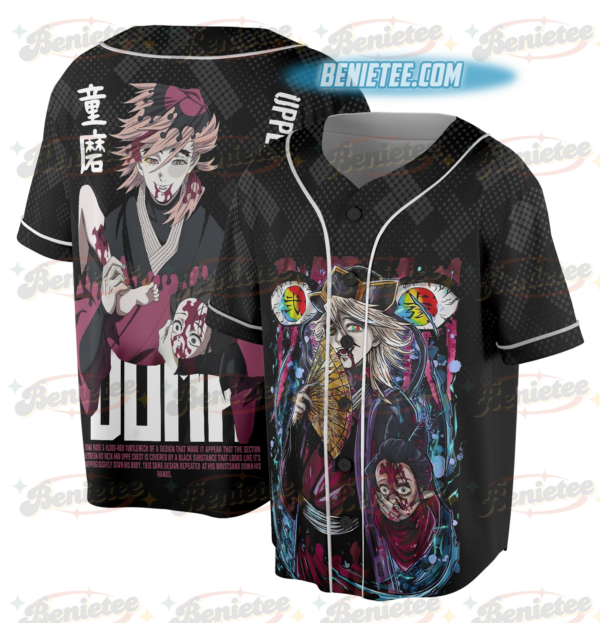 Alternative view of Demon Slayer Doma Upper Moon 2 Baseball Jersey