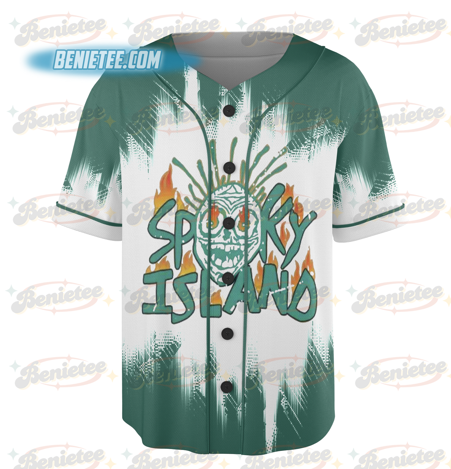 Spooky Island Tee, Retro Cartoon Halloween Movie Jersey, Spooky Island Disco Skull, Halloween Gift, Retro Halloween Summer - Image 3