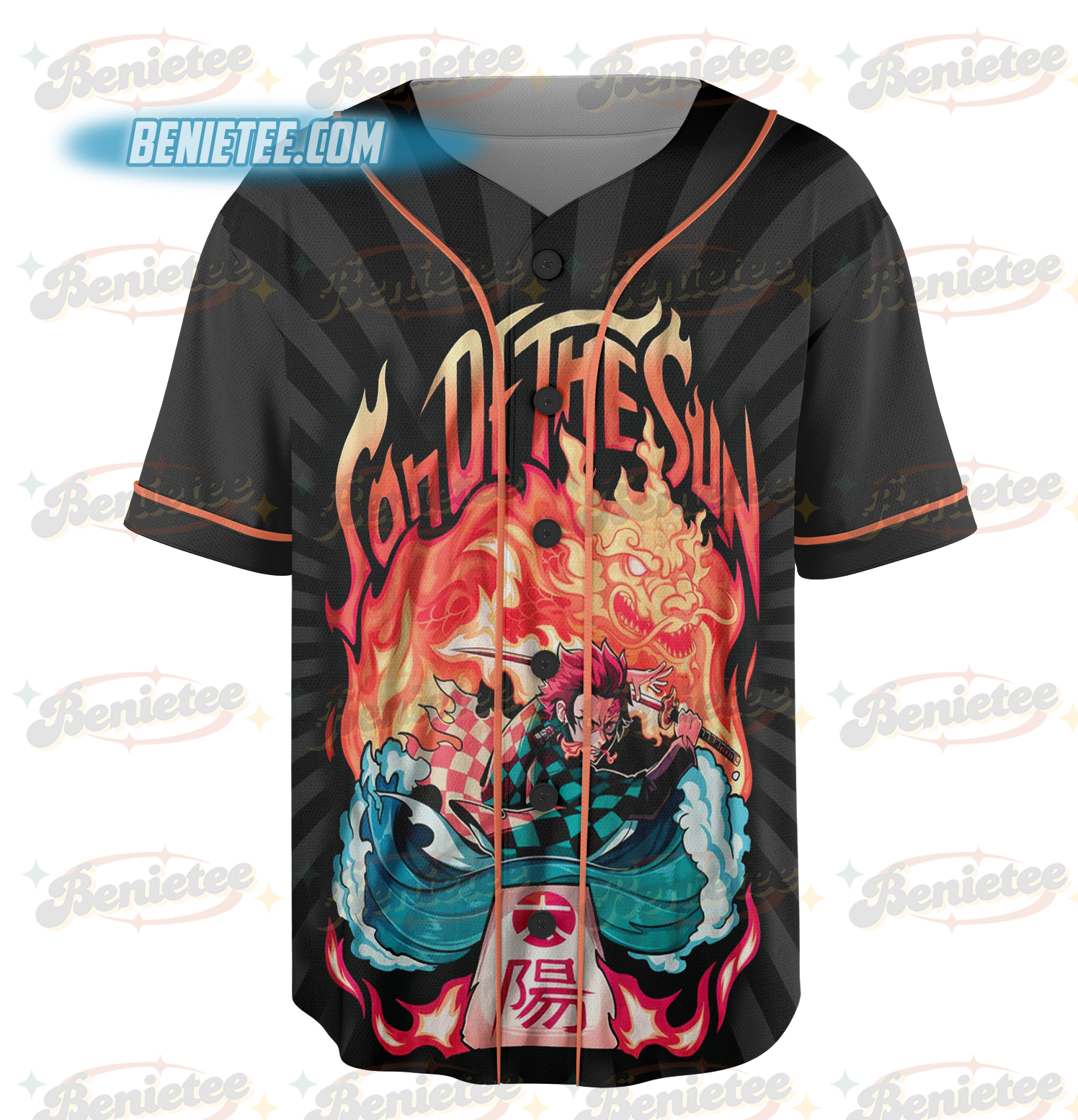Demon Slayer Tanjiro Kamado Son Of The Sun Baseball Jersey - Image 3