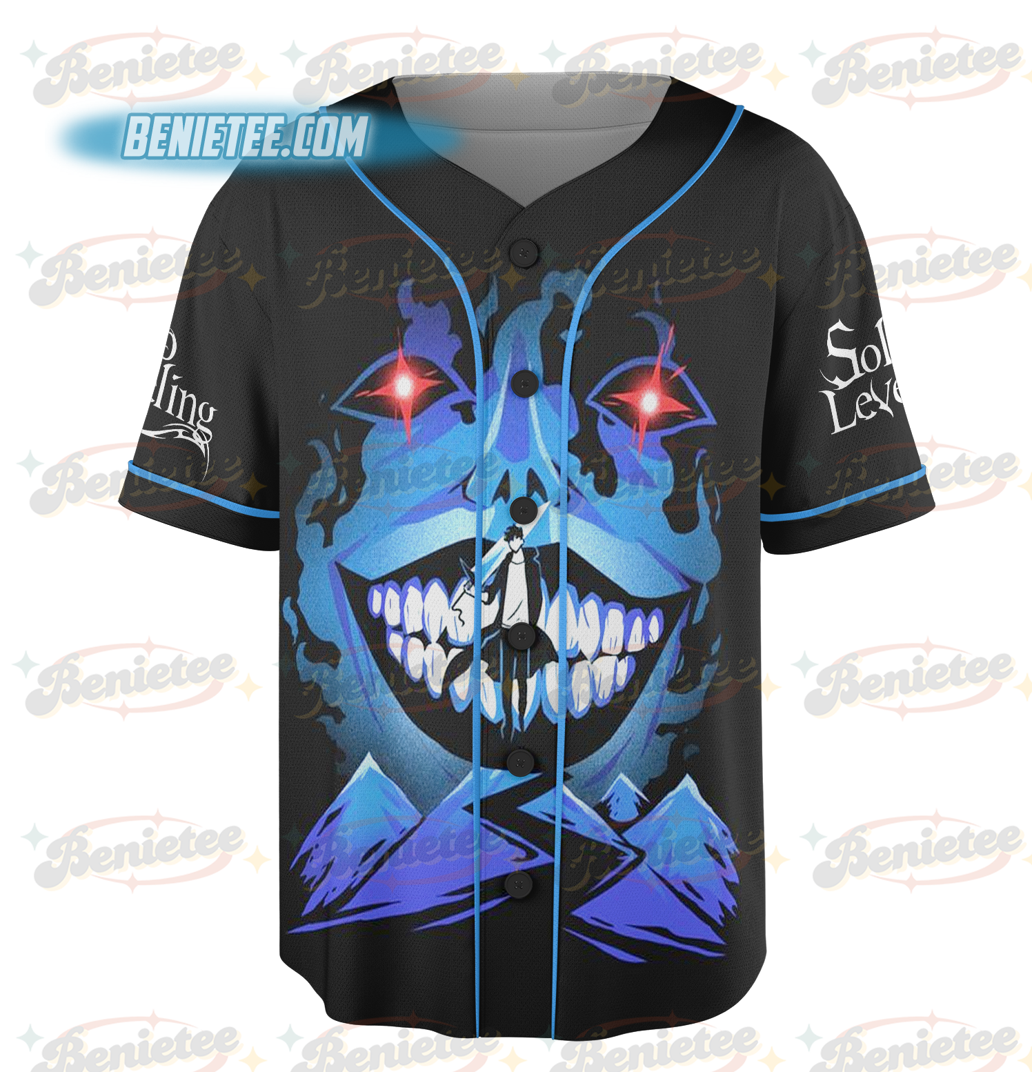 Solo Leveling Arise Jersey, Vintage Anime Hunter Tee, Distressed Gift for Fans, Retro Sung Jin-Woo Baseball Jersey for Men Women - Image 3