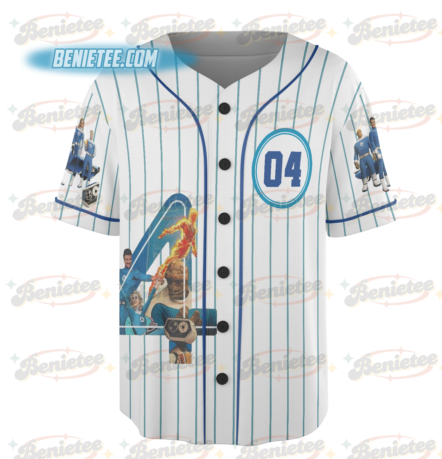 The Fantastic Four First Steps Baseball Jersey, Avengers Superhero Studio Jersey, The Fantastic Four Shirt, Disneyland Group Baseball Team - Image 3