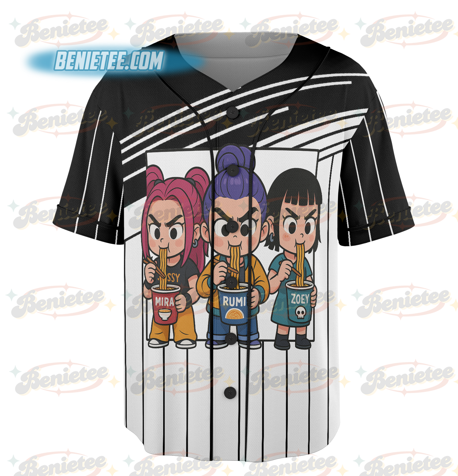 KPDH Ramyeon Jersey For Fan, Demon Hunter Movie Inspired Noodle Baseball Jersey, Cool Korea Inspired Apparel - Image 4