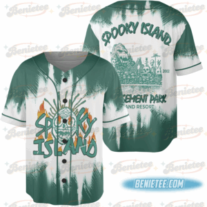 Spooky Island Tee, Retro Cartoon Halloween Movie Jersey, Spooky Island Disco Skull, Halloween Gift, Retro Halloween Summer