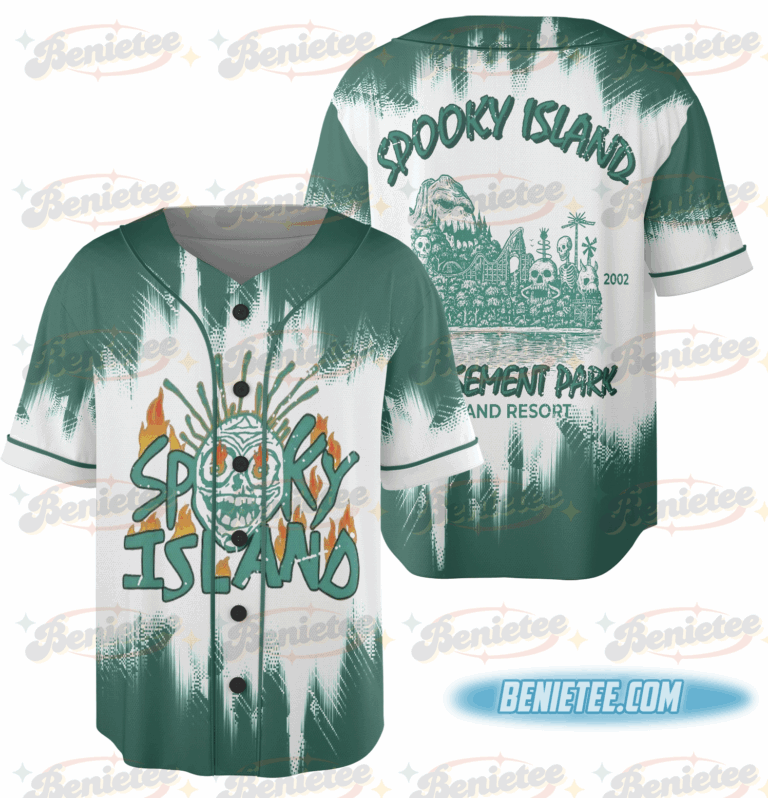 Spooky Island Tee, Retro Cartoon Halloween Movie Jersey, Spooky Island Disco Skull, Halloween Gift, Retro Halloween Summer