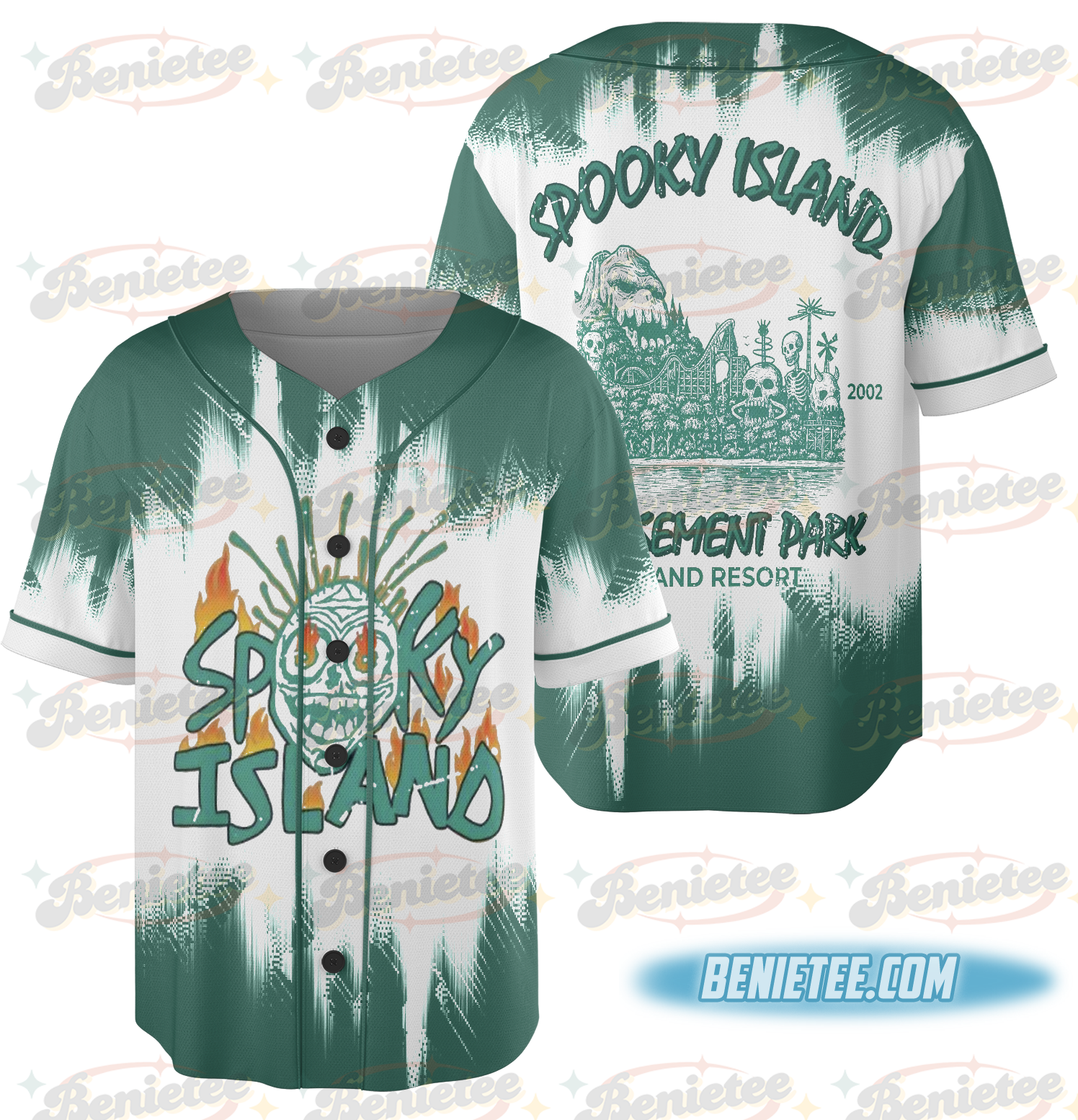 Spooky Island Tee, Retro Cartoon Halloween Movie Jersey, Spooky Island Disco Skull, Halloween Gift, Retro Halloween Summer