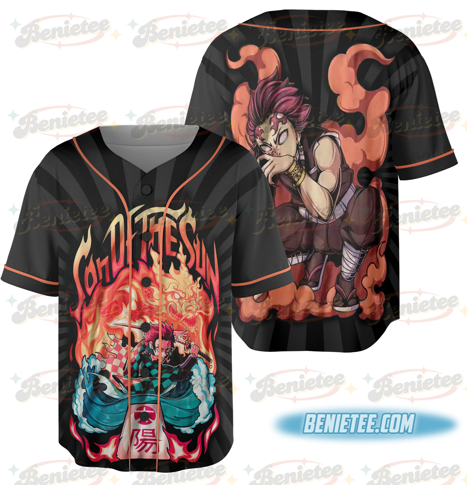 Demon Slayer Tanjiro Kamado Son Of The Sun Baseball Jersey