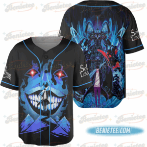 Solo Leveling Arise Jersey, Vintage Anime Hunter Tee, Distressed Gift for Fans, Retro Sung Jin-Woo Baseball Jersey for Men Women